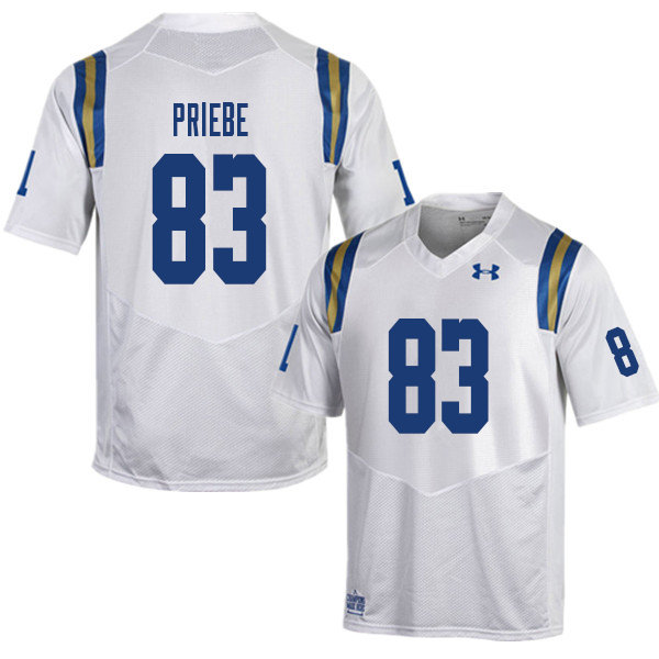 Men #83 David Priebe UCLA Bruins College Football Jerseys Sale-White